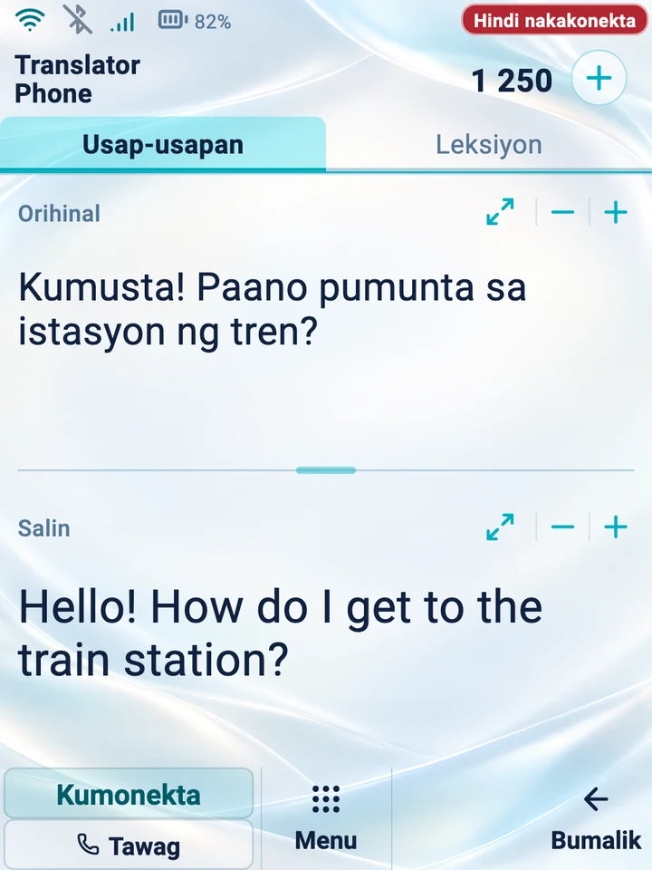 Screen ng device: mode na Usap-usapan na may orihinal at salin